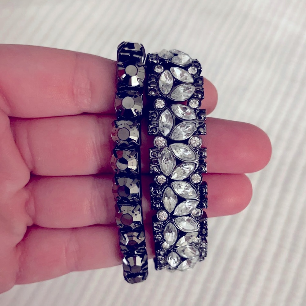 Pair of Faux Diamond Bracelets